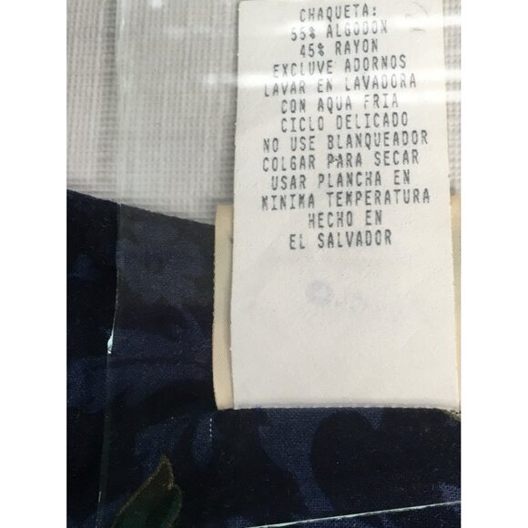 Cottagecore Vintage Jacket Womens 26W Floral Pearl Button Lace Trim - Picture 14 of 15